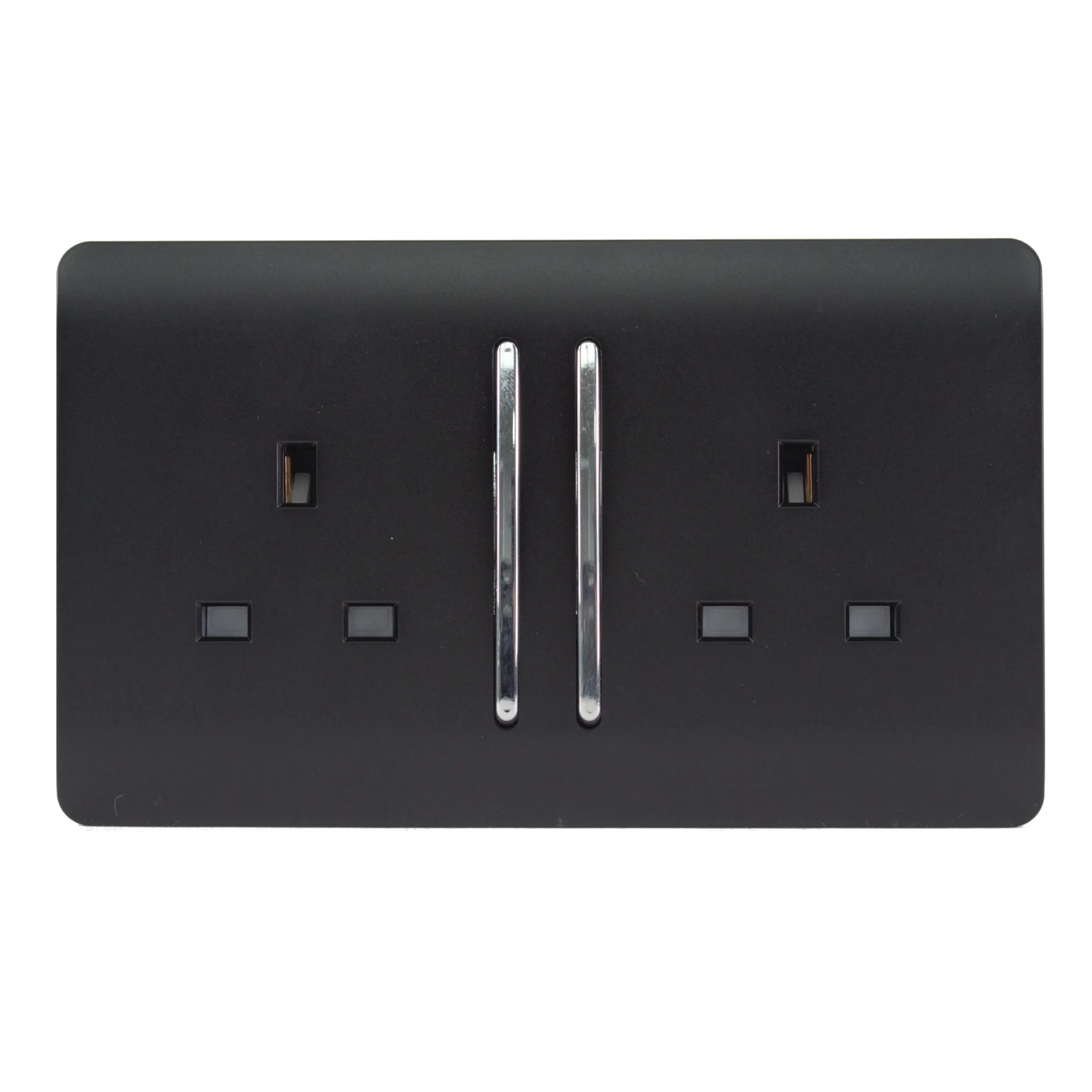 ART-SKT213LMBK  2 Gang 13Amp Long Switched Double Socket Matt Black